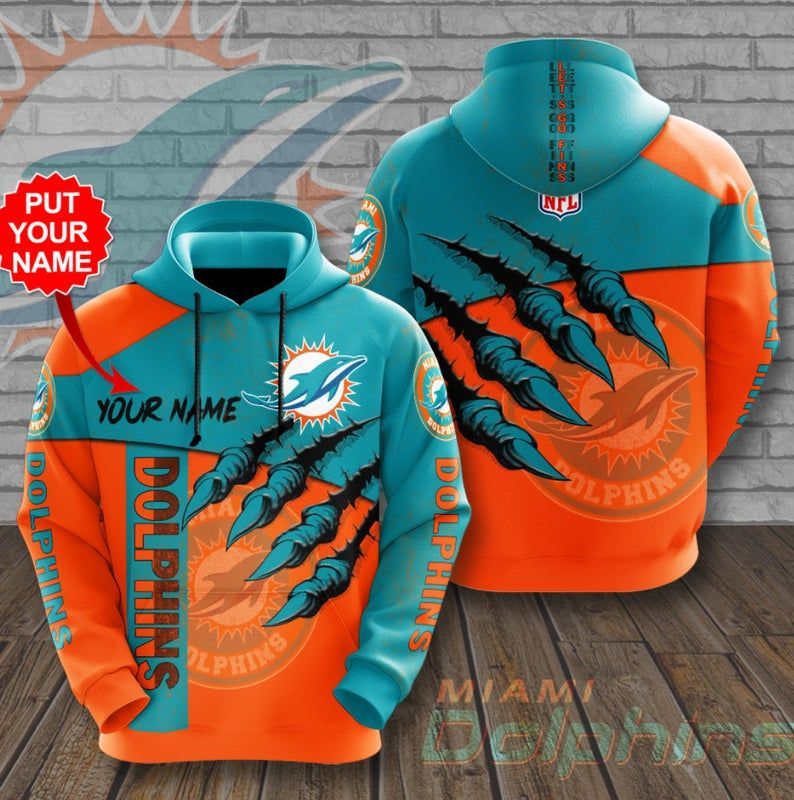 Miami Dolphins 21 Gift For Fan Personalized 3D T Shirt Sweater Zip Hoodie Bomber Jacket