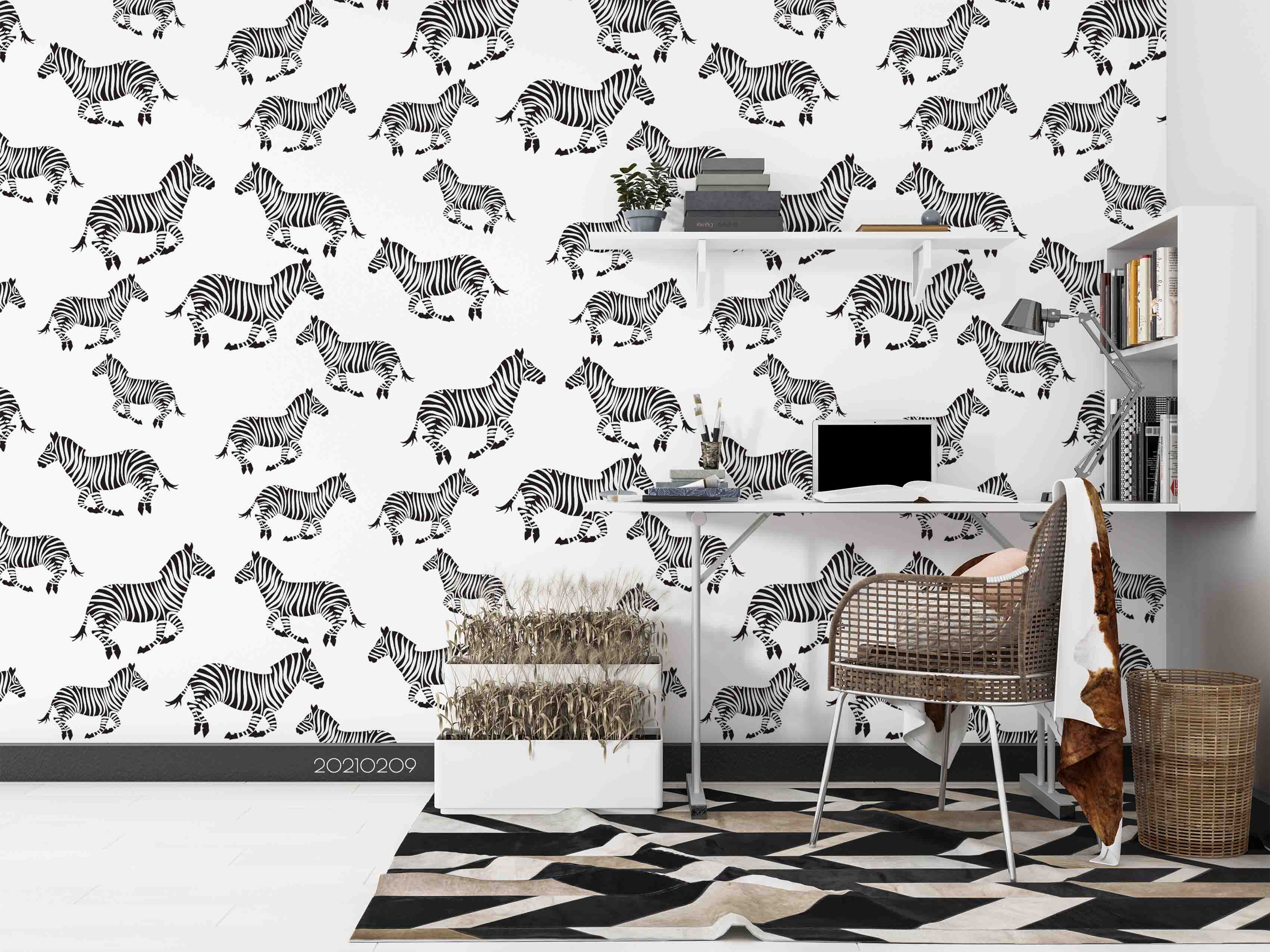 3D Hand Drawn Animal Zebra Wall Mural Wallpaper Lqh 79