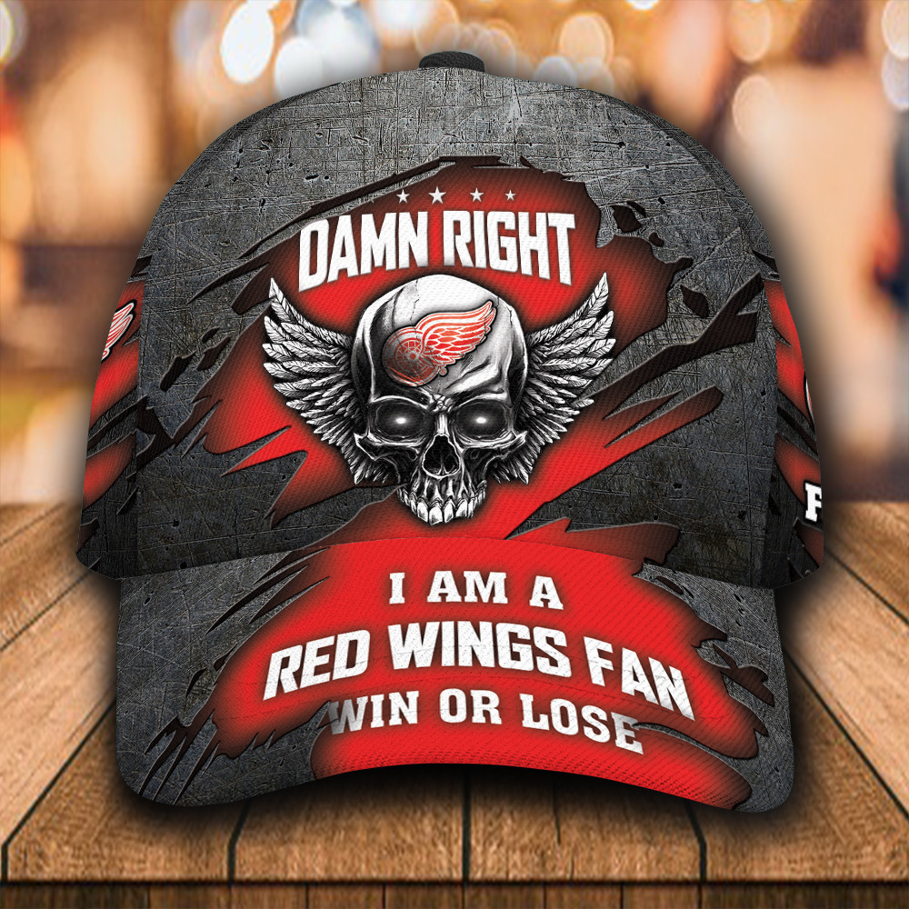 Personalized I Am A Detroit Red Wings Fan All Over Print 3D Baseball Cap – Red