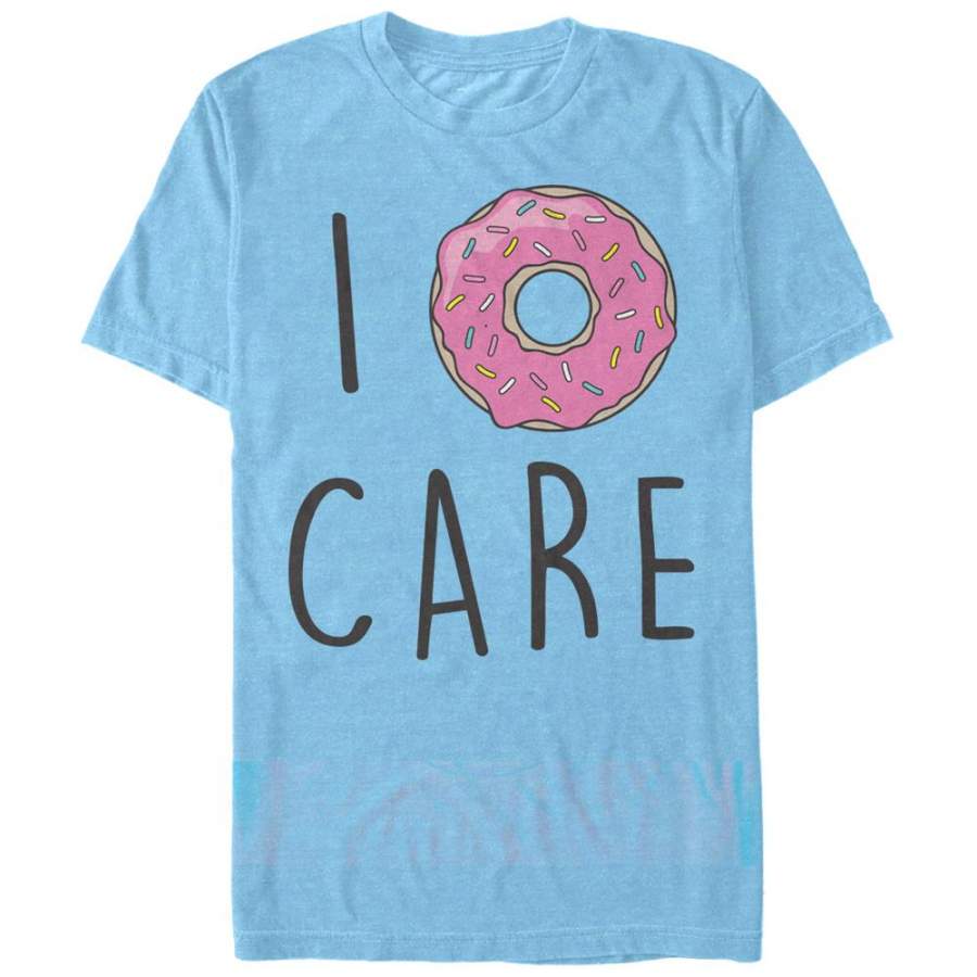 CHIN UP Men’s I Donut Care  T Shirt Light Blue Heather