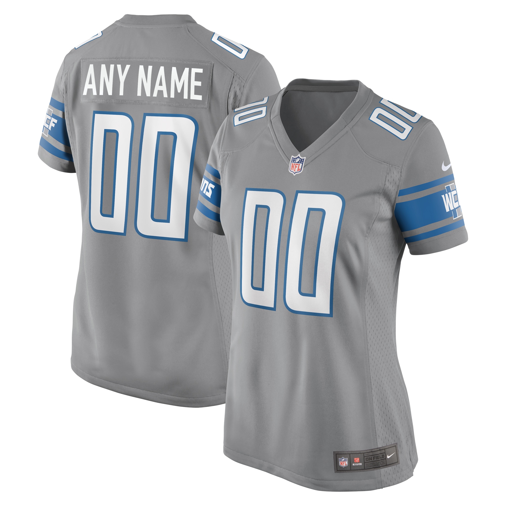 Women’s Detroit Lions  Gray Alternate Custom Game Jersey