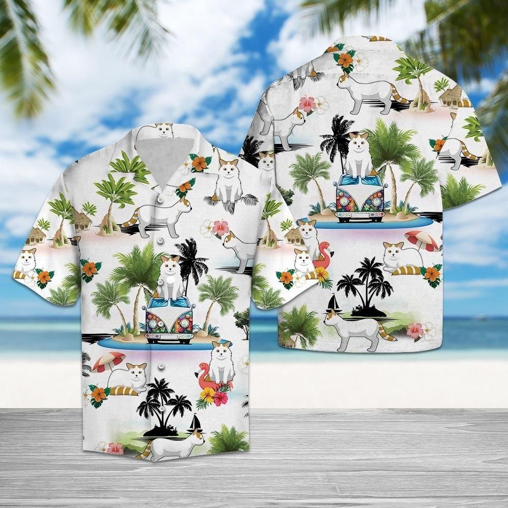 Turkish Van Vacation Aloha Hawaiian Shirt Colorful Short Sleeve Summer Beach Casual Shirt For Men And Women