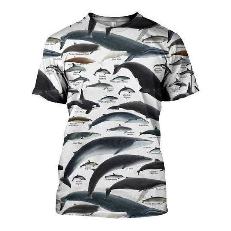 3D ALL OVER PRINTED WHALES DOLPHINS SHIRTS AND SHORTS