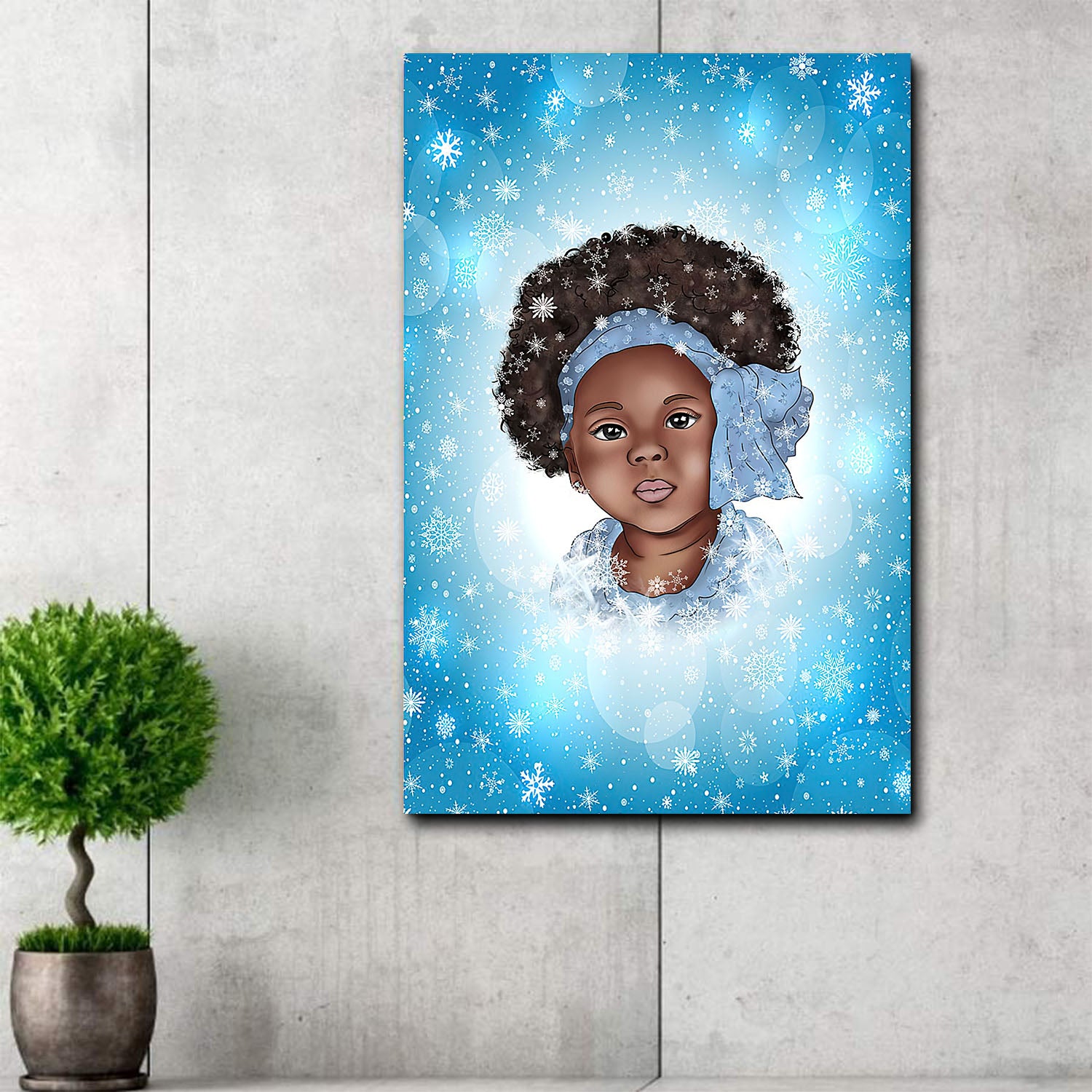 African American Poster Art Dark Skin Chibi Girl African Home Decor