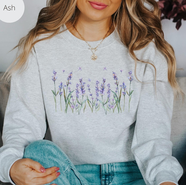 Vintage Flower Embroidered Sweatshirt 2D Crewneck Sweatshirt All Over Print Sweatshirt For Women Sweatshirt For Men Sws3249