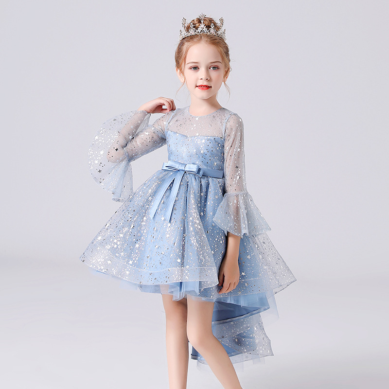 Baby Girl Baptism Dress Flare Sleeve Infant Christening Mermaid Dresses for Girls Birthday Party Princess Ball Gown for Wedding alx