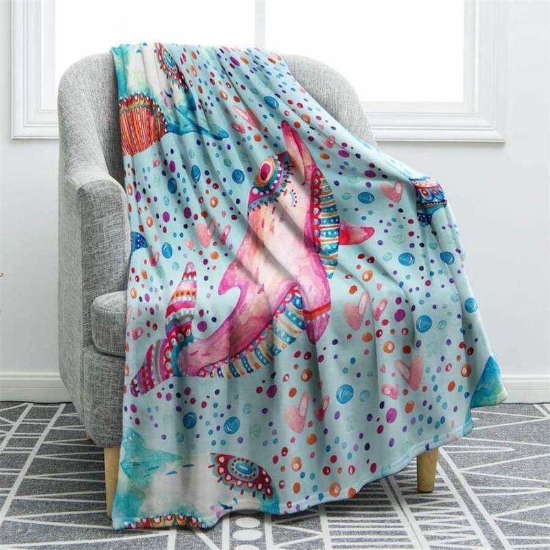 Dolphin CLH1412082F Sherpa Fleece Blanket