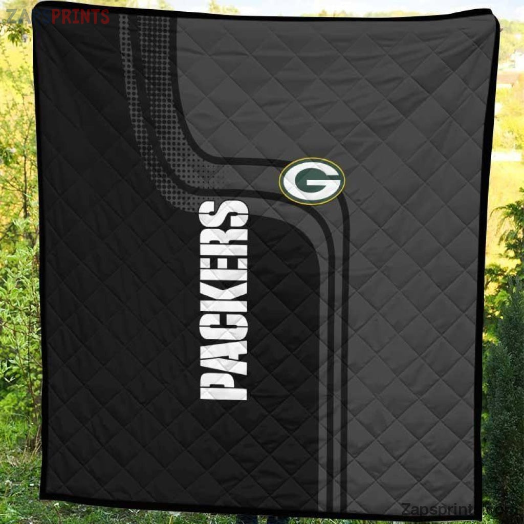 Green Bay Packers Black And Gray V30 3D Printing Quilt Gift For Fan Football Lovers