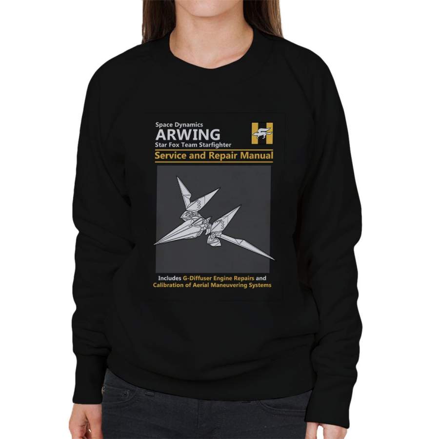 Star Fox Arwing Service And Repair Manual Women’s Sweatshirt