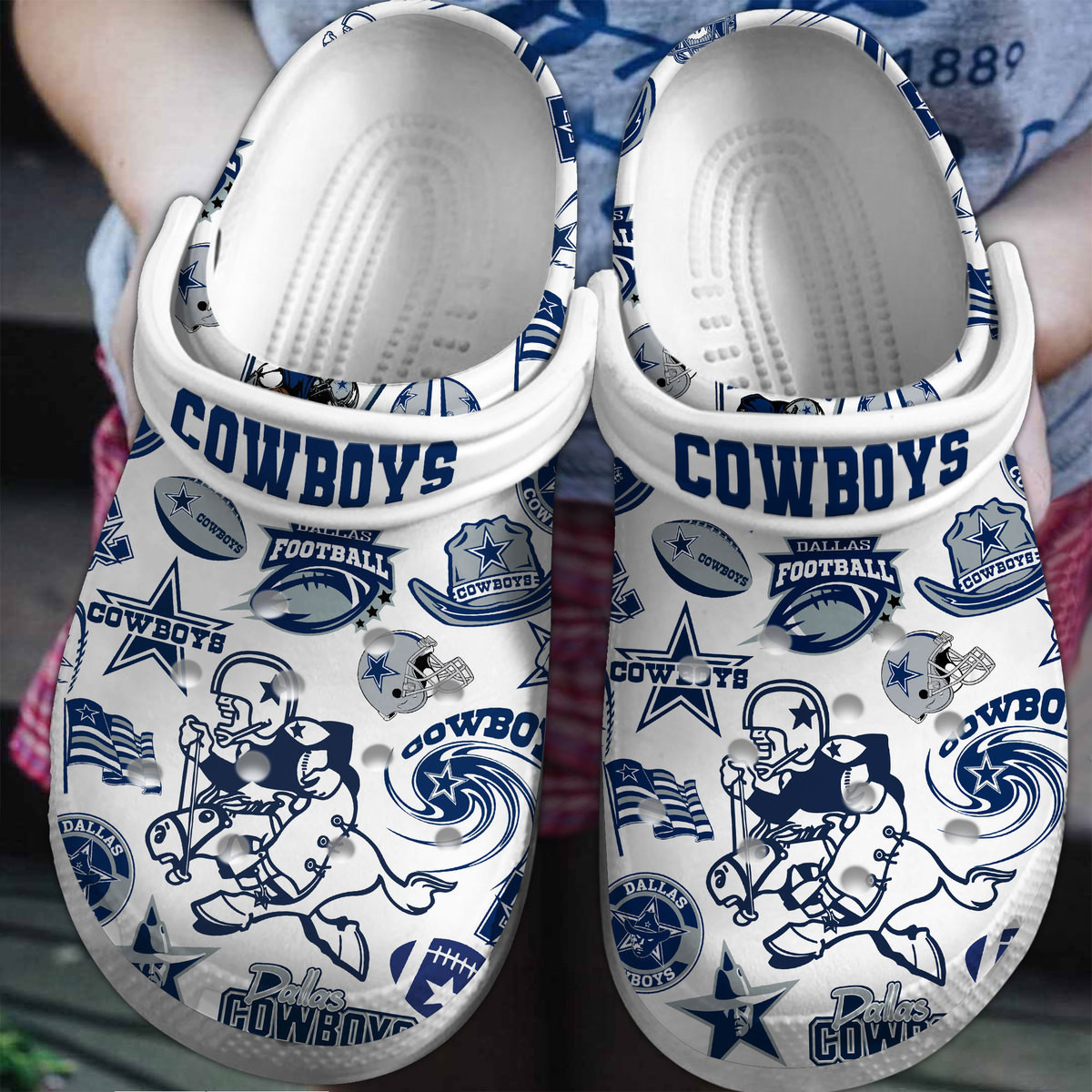 Dallas Cowboys NFL Sport Crocs Crocband Clogs Shoes Comfortable For Men Women and Kids 2