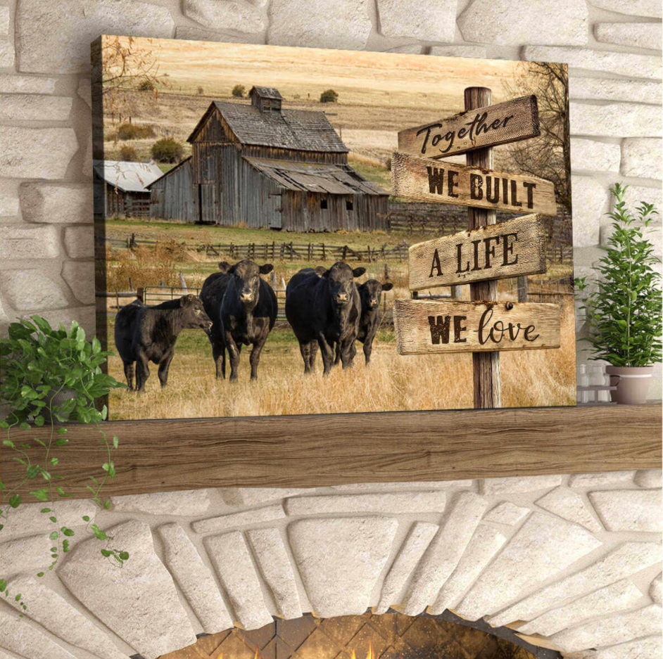 Angus Cow Wall Art Canvas Prints, Farming Farmers Canvas Prints May Your Journey Angus Cow Lovers Wall Art Home Decor Canvas Prints Sprint