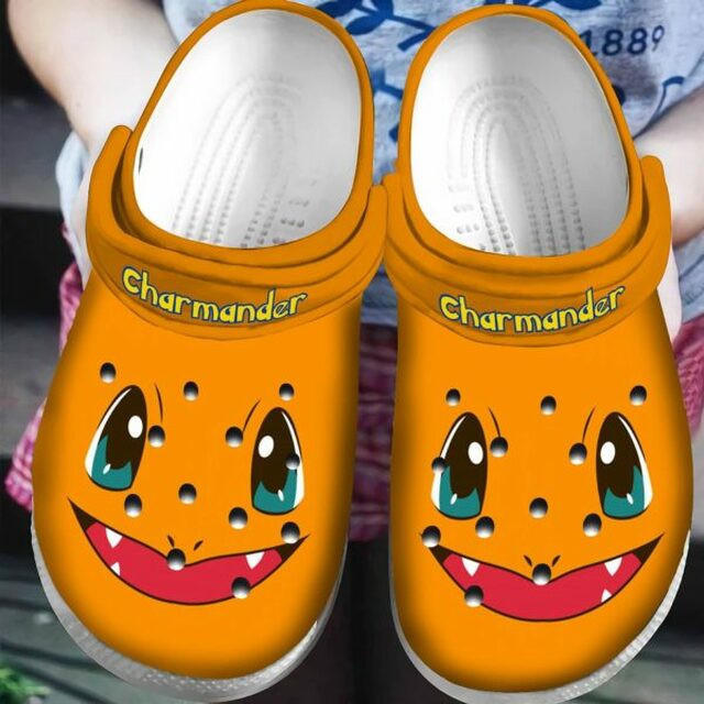 Pokemon Charmander On Orange Crocss Crocband Clog Comfortable Shoes For Men Women Kids
