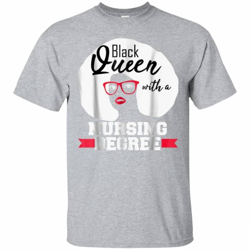 Nurse Black Queen Nursing Degree T shirt LPN CNA LVN Gift