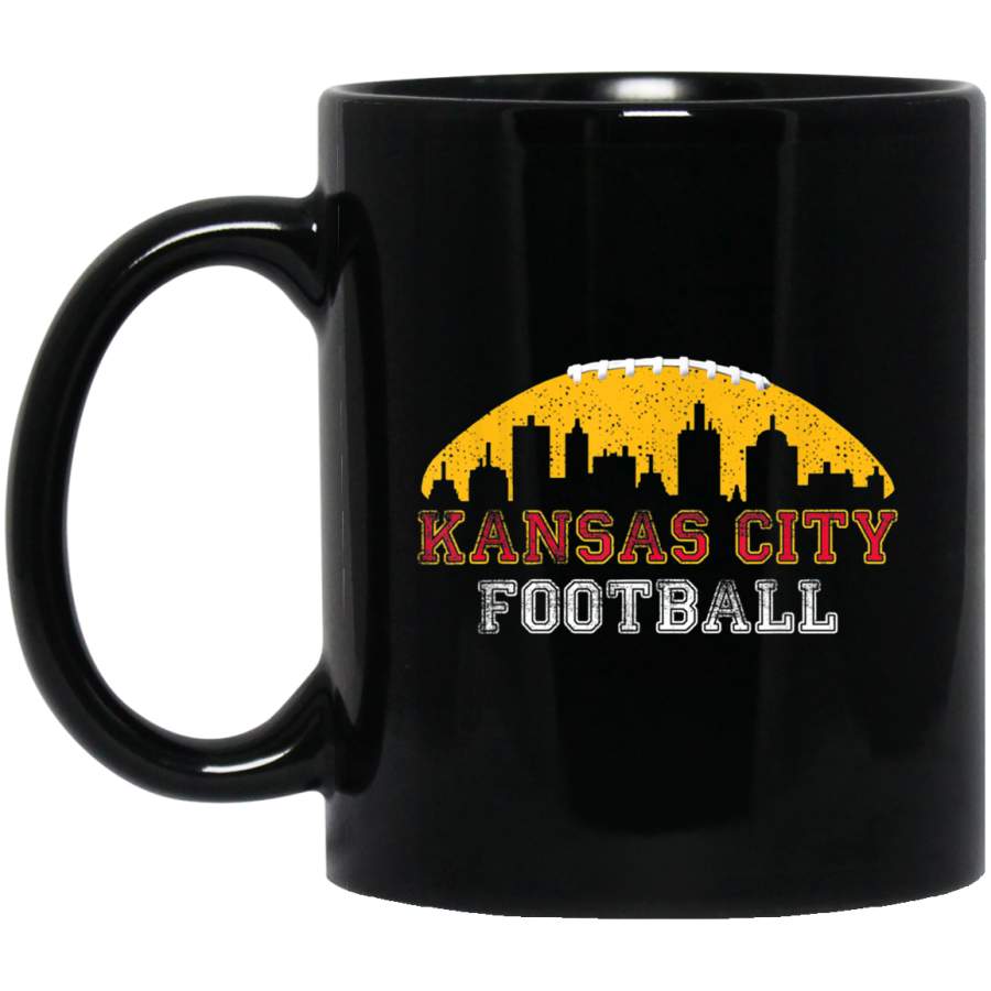 Kansas City Distressed Skyline Football Playoff Championship Mug