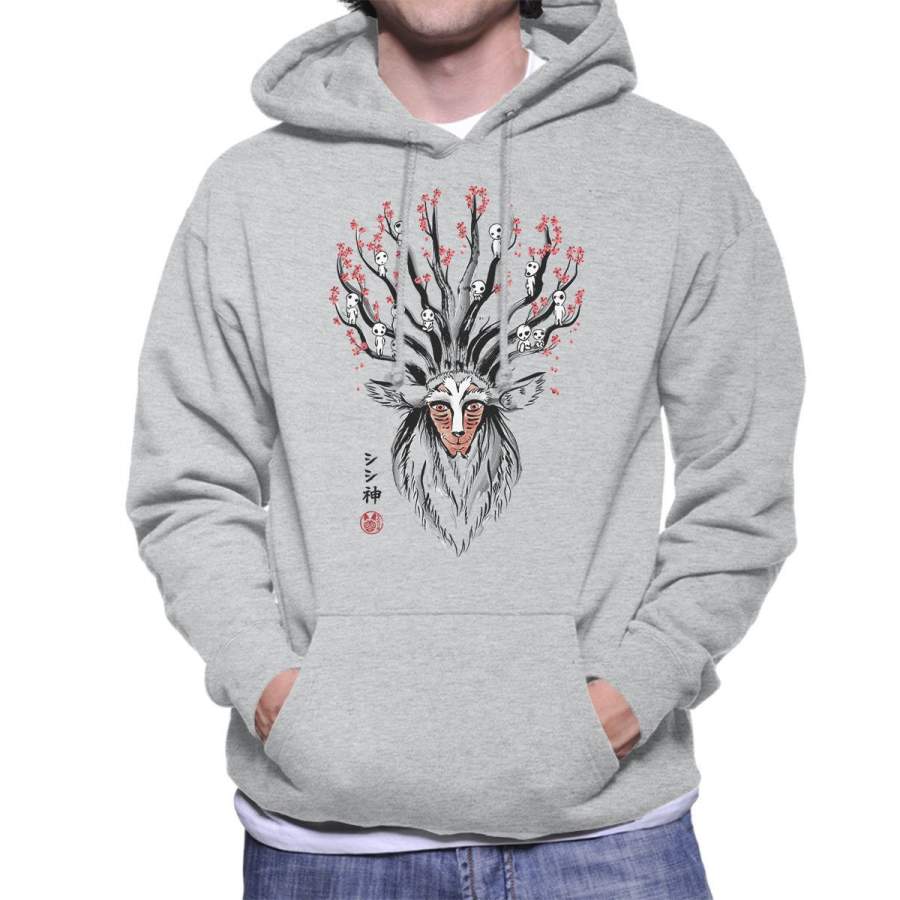 Princess Mononoke The Deer God Sumi E Men’s Hooded Sweatshirt