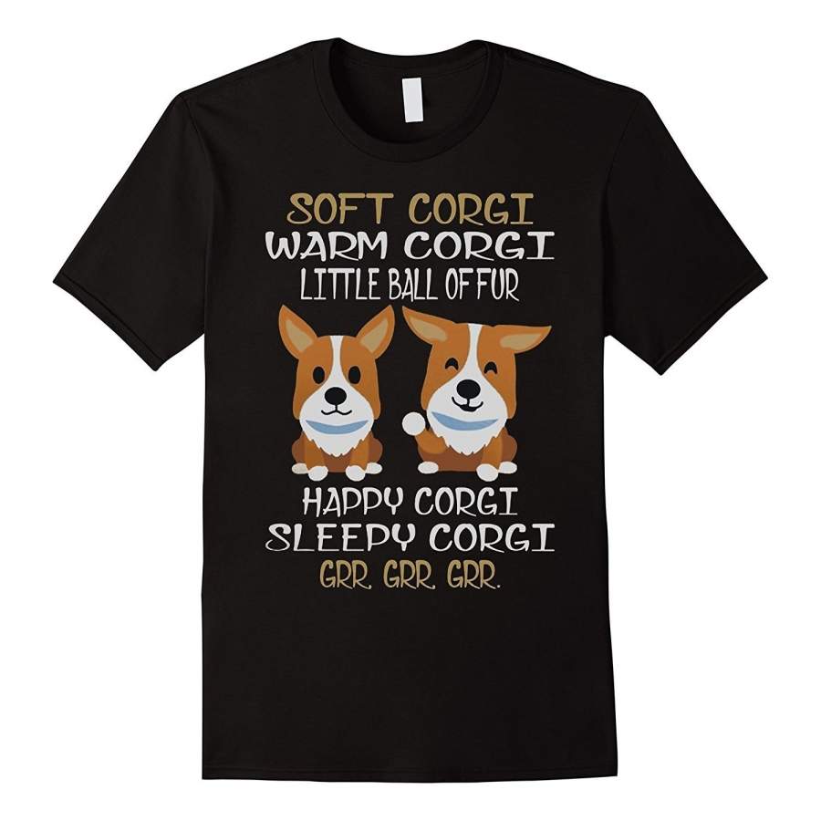 Soft Corgi, Warm Corgi, Ball Of Fur Corgi Happy Funny T Shirt Men Graphic T-Shirt