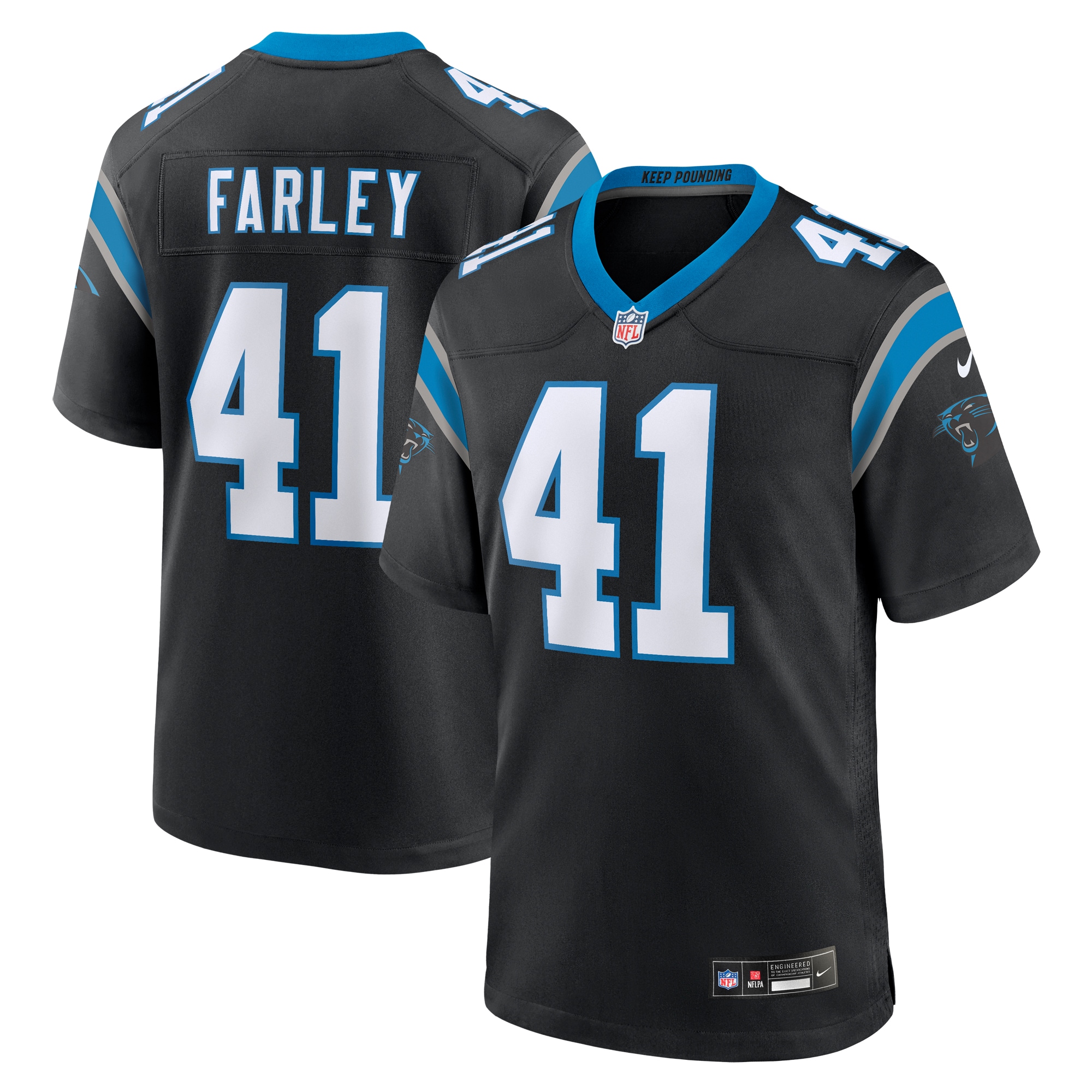 Men’s Carolina Panthers Matthias Farley  Black  Game Jersey