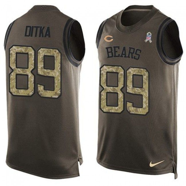 Bears 89 Mike Ditka Green Team Color Tanktop Jersey For Fans