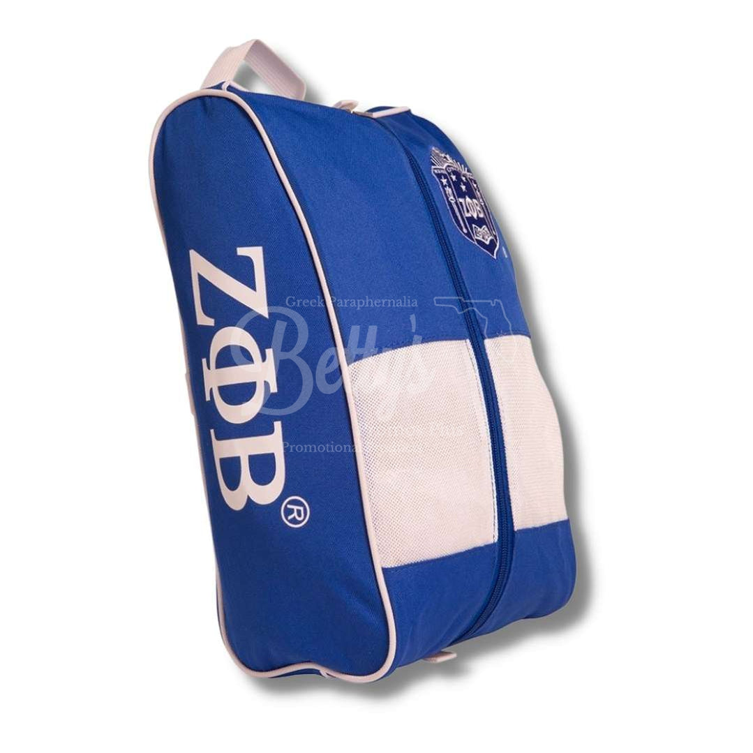 Zeta Phi Beta Ζφβ Canvas Shoe Bag With Zippered Mesh