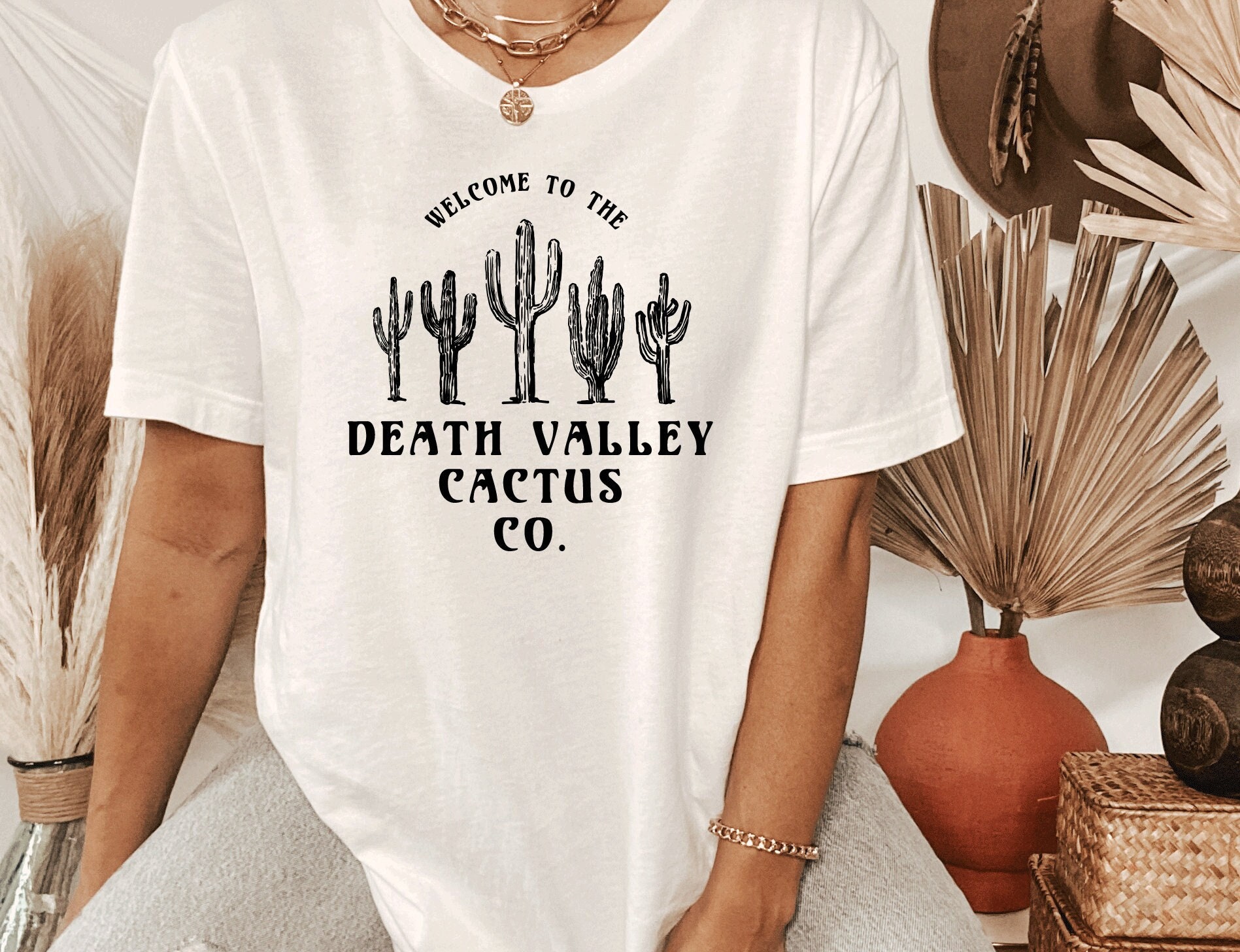 Death Valley Cactus Co Tee, boho vintage Style Tee, Oversized T-Shirt, Retro Shirt, Hippie Boho Tee