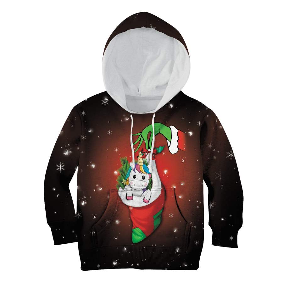 Merry Christmas Unicorn Kid Custom Hoodies T-shirt Apparel