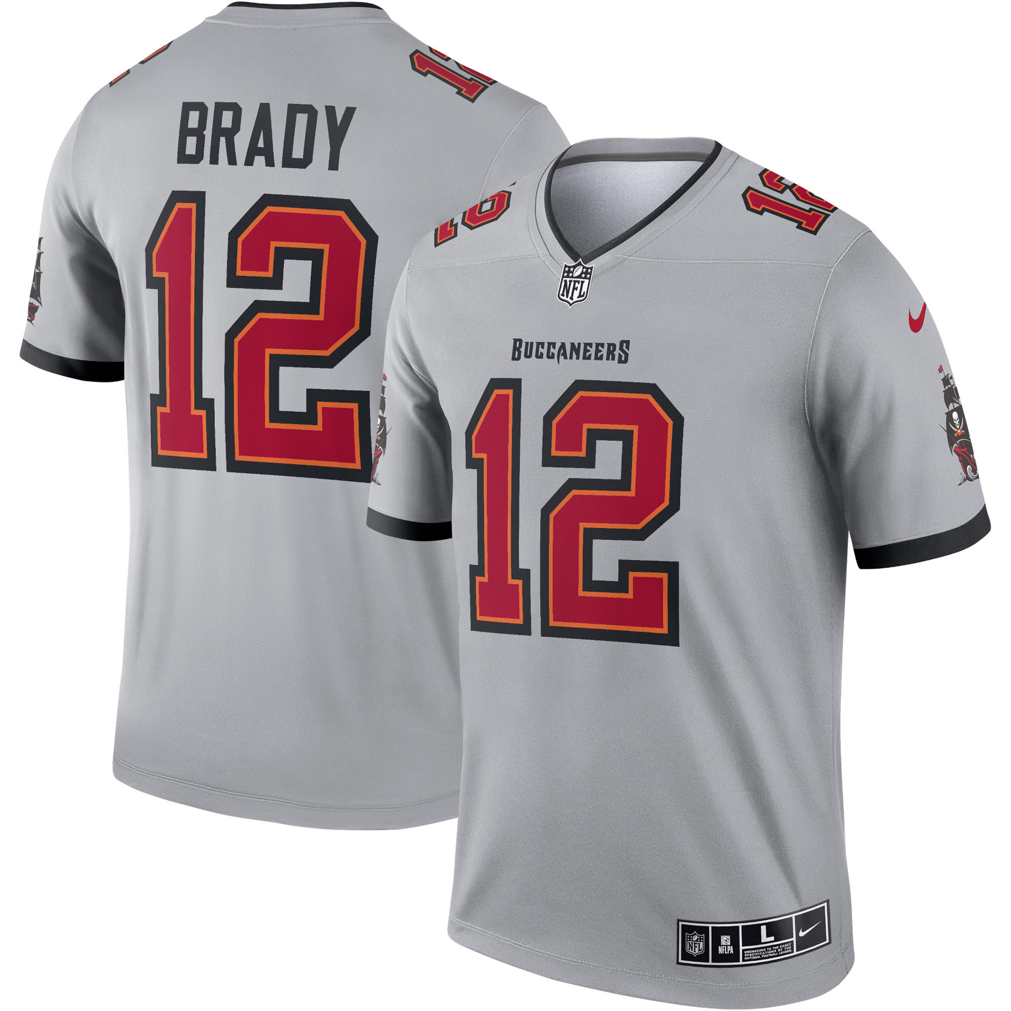 Tom Brady Tampa Bay Buccaneers Inverted Legend Jersey – Gray NFL