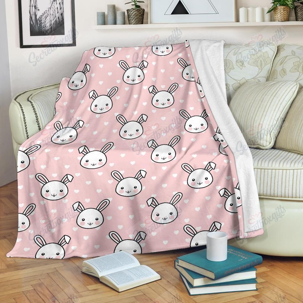 Cute Rabbit Pink YQ2402625CL Fleece Blanket