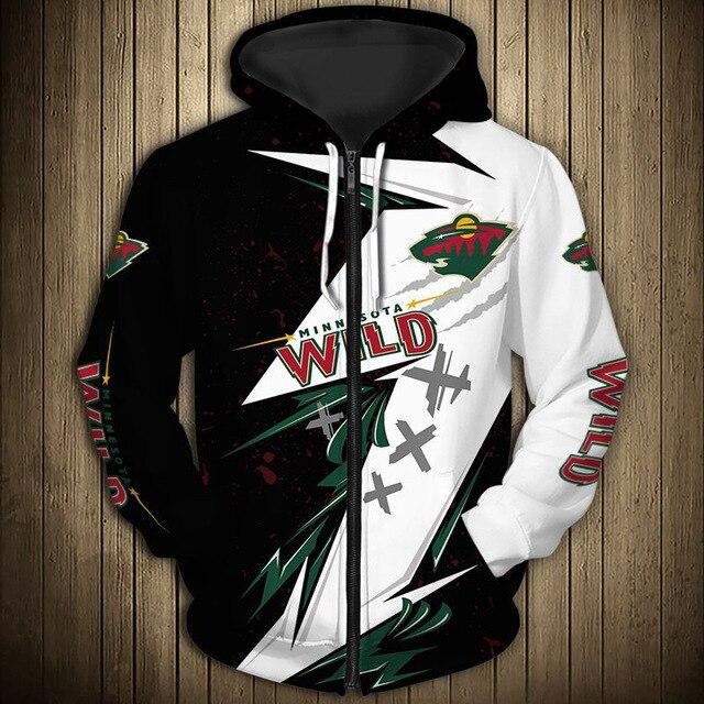 Minnesota Wild Graffiti Casual Zipper Hoodie