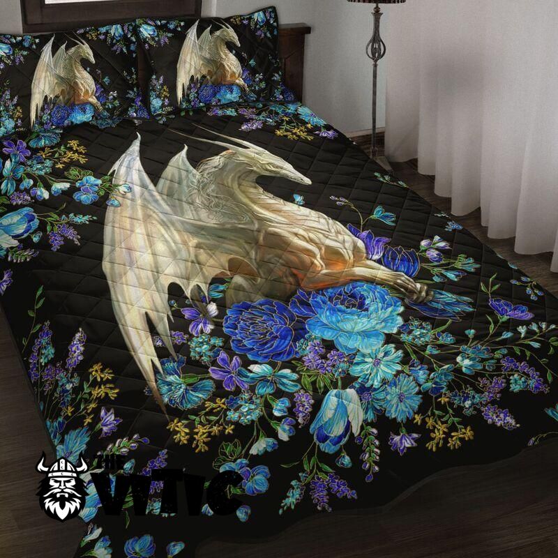 Flowery Dragon Art Quilt Bedding Set HD02249