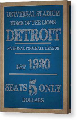 46 Detroit Lions Joe Hamilton Canvas Print