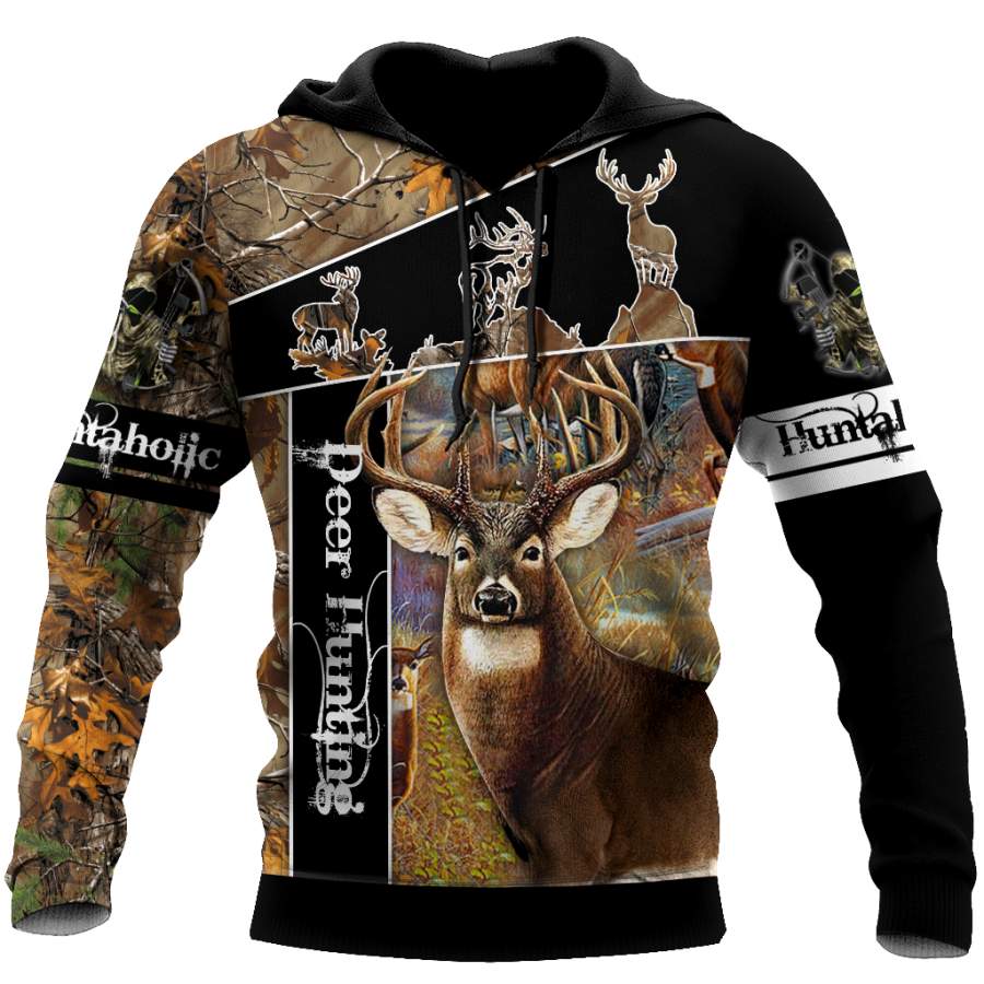 Version 2 Huntaholic – Deer Hunting 3D All Over Printed Shirts For Men And Woman