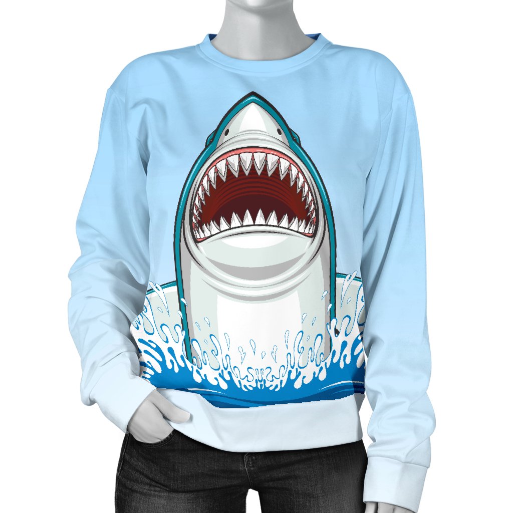 Shark Bite Women Crewneck Sweatshirt