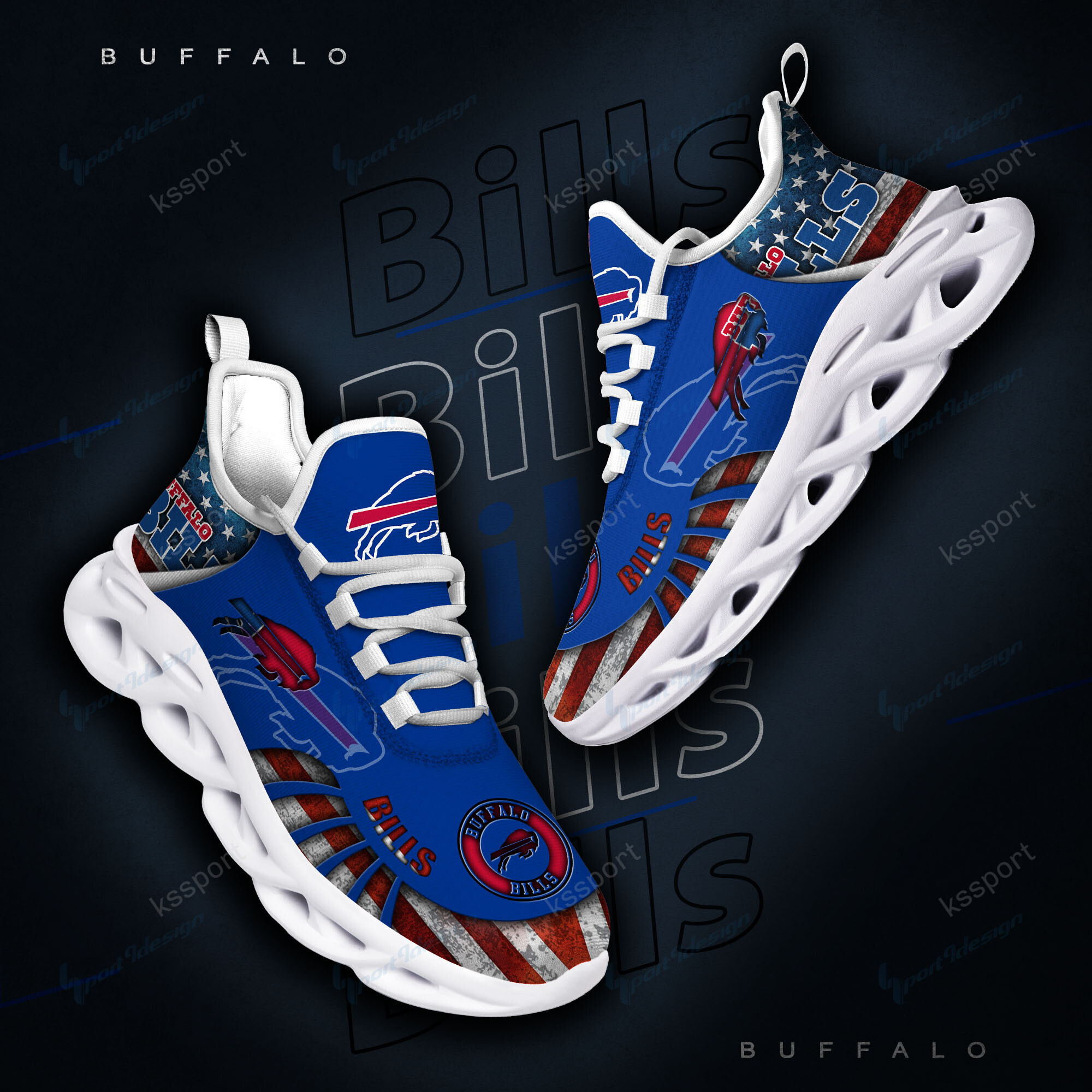 Buffalo Bills Yezy Running Sneakers Bg807