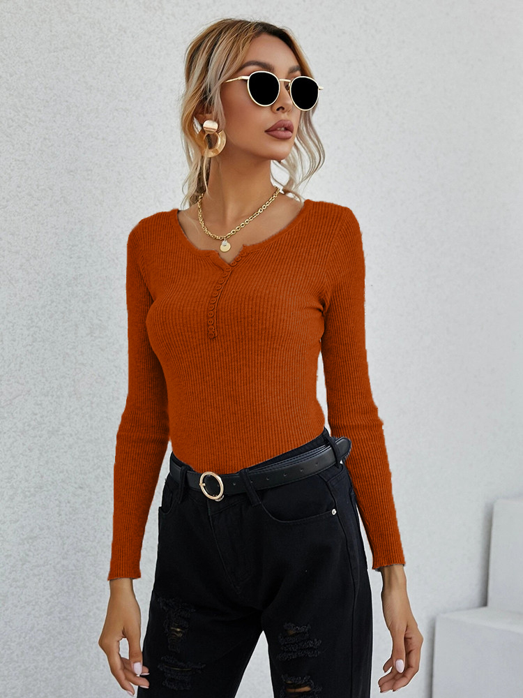 Autumn Winter Women Long Sleeve Button Front Rib Knitted V Neck Pull Sweater Femme Slim Y2K Cute Pullover Jersey Top Clothes alx