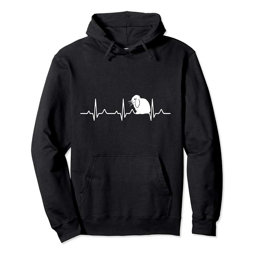 Lop Eared Bunny Rabbit Mom Crazy Bunny Lady Heartbeat Ekg Pullover Hoodie Unisex 3D All Over Print