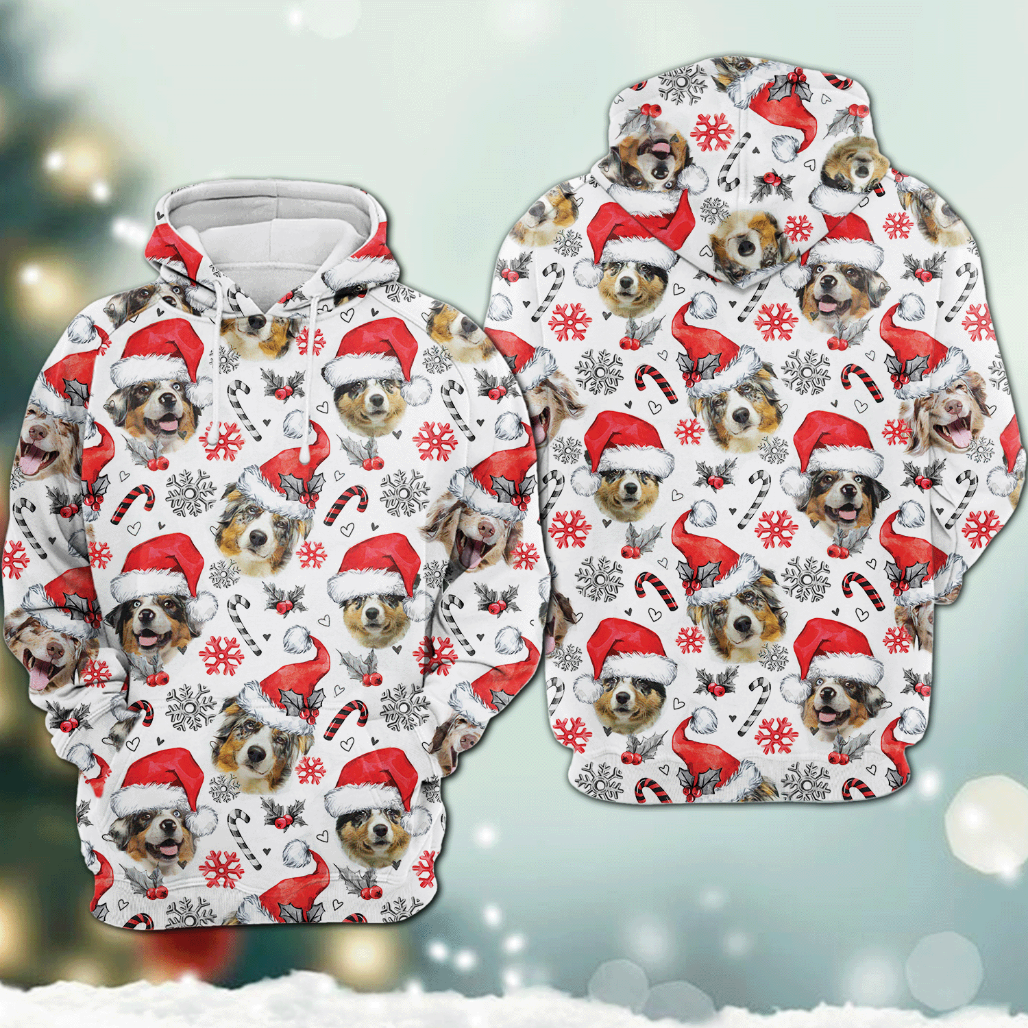 Australian Shepherd – Christmas Decor – 3D Hoodie