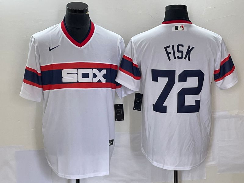 Chicago White Sox #72 Carlton Fisk Jersey – White Blue