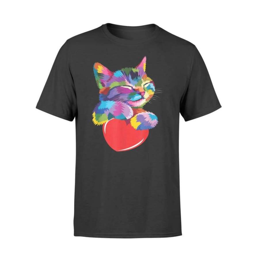 Cat Shirt for kitten lovers Colorful Cute Kitty Adoption – Standard T-shirt