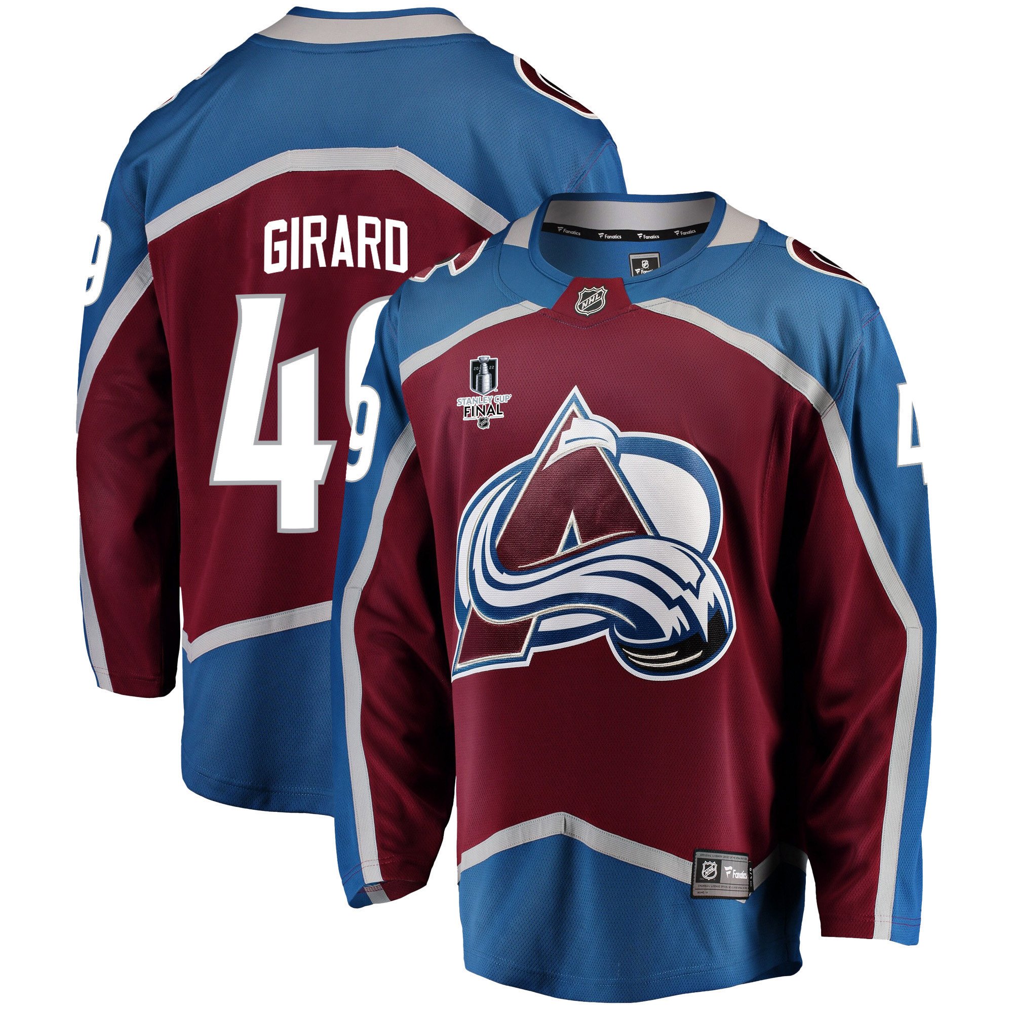 Colorado Avalanche Sam Girard 49 Home 2022 Stanley Cup Final Breakaway Men Jersey – Burgundy