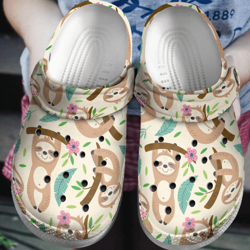 Baby Cute Sloth Funny Animal Gift For Lover Rubber clog Shoes Comfy Footwear