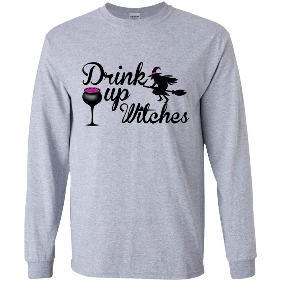 Funny Halloween Wine, Drink up Witches LS shirt/Hoodie/Sweatshirt