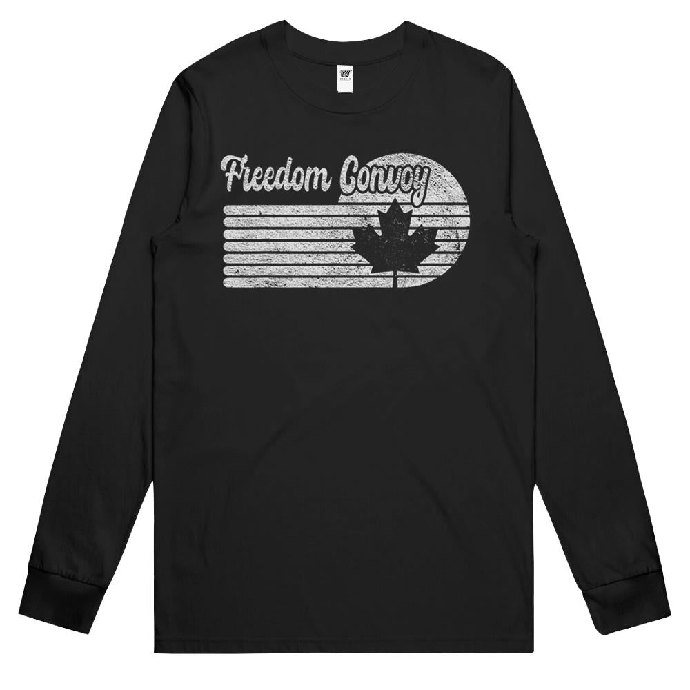 Freedom Convoy 2022 Canadian Maple Leaf Flag Retro Vintage Long Sleeve T Shirts