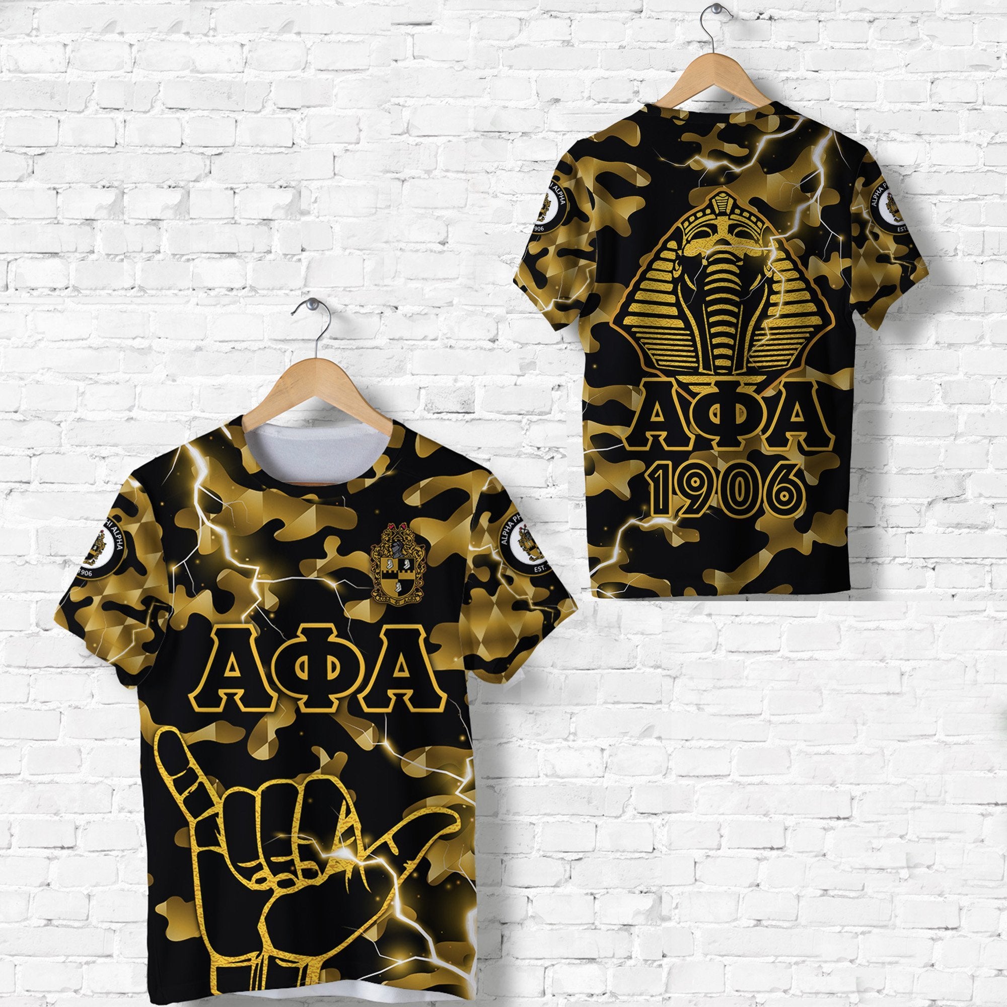 Alpha Phi Alpha Fraternity T Shirt Camouflage Vibes – Hand Sign No.1 Lt8