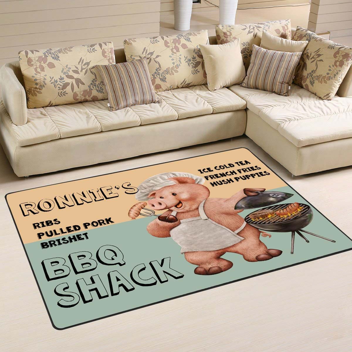 BBQ Shack Sign, Custom Area Rug 07406