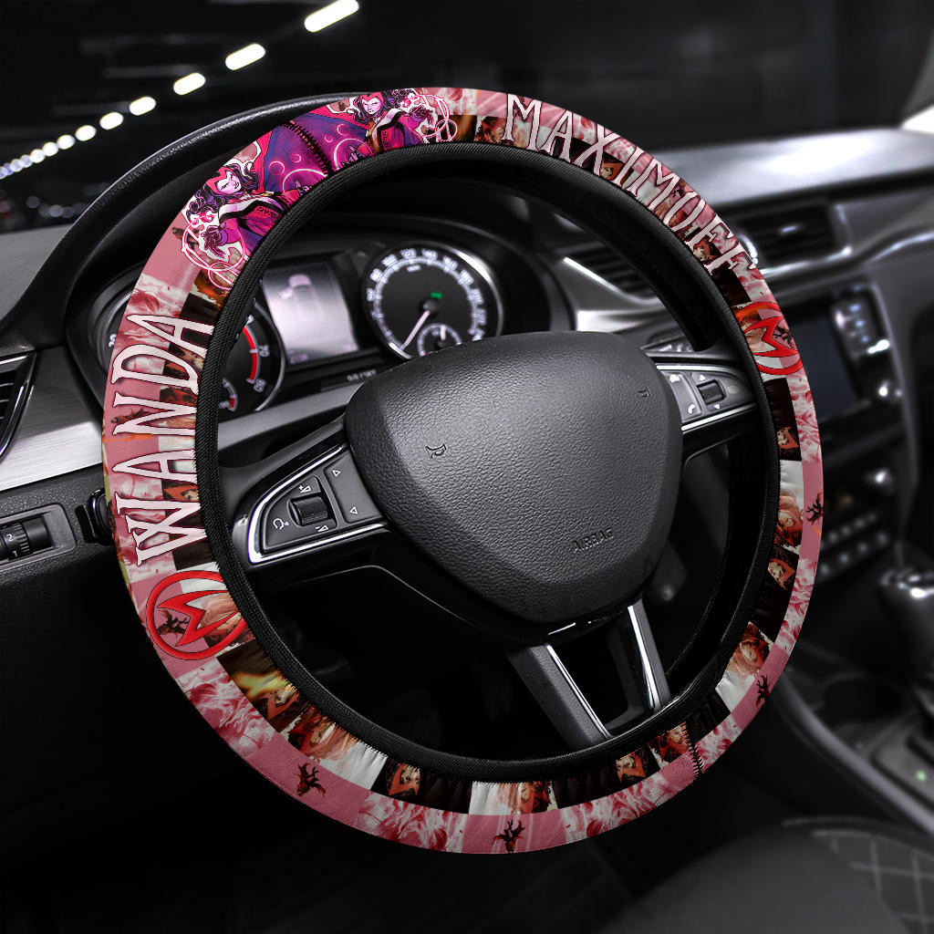 Wanda Maximoff Scarlet Witch Steering Wheel Cover Movie Car Accessories Custom For Fans At22070502