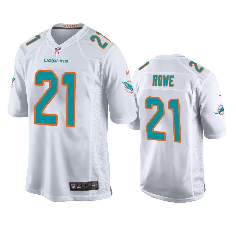 Dolphins Eric Rowe Game White Mens Jersey