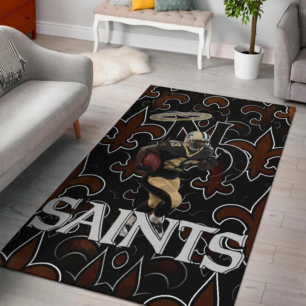 New Orleans Saints American Football Team Marcus Williams 43 Running Saints Doodle Area Rug Home Decor