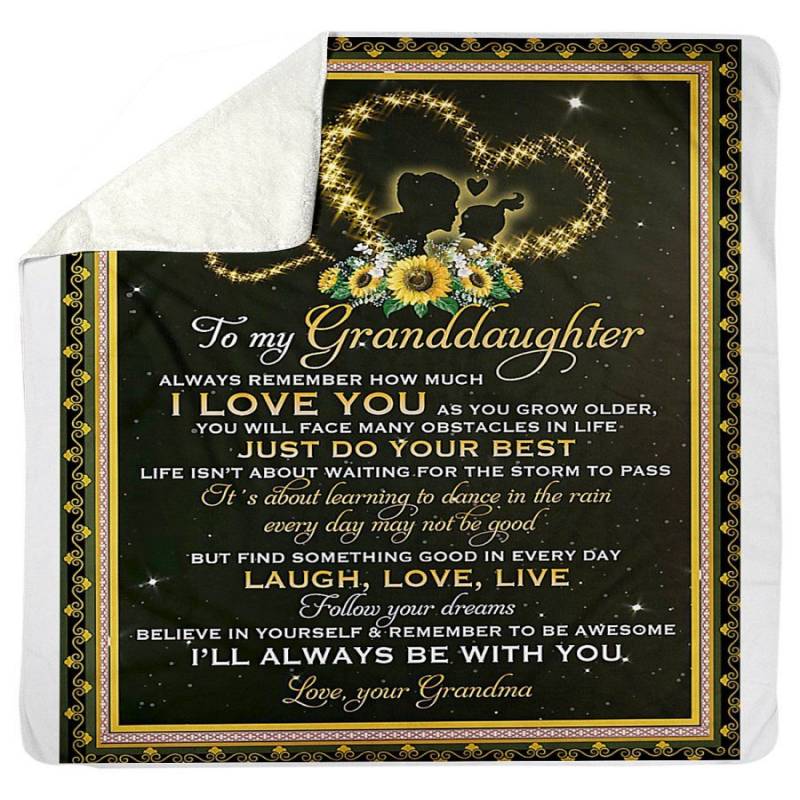 To My Granddaughter Laugh Love Live Gifts From Grandma Sherpa Blanket