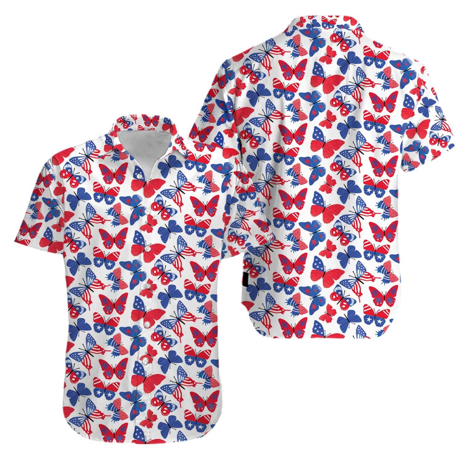 Felacia Butterfly American Flag Aloha Hawaiian Ha102171