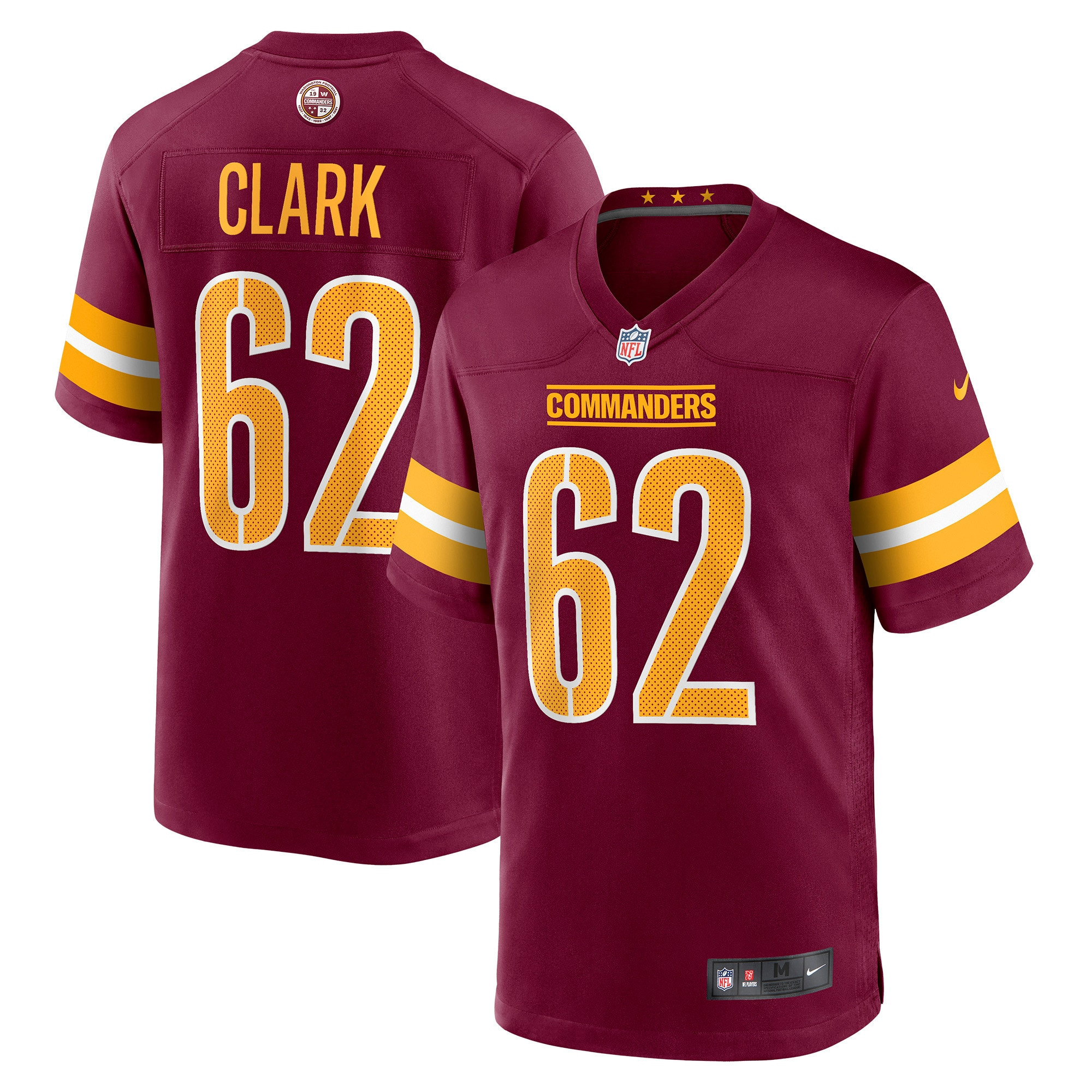 Tyler Clark Washington Commanders Game Jersey – Burgundy NFL